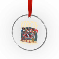 Where Them Fans At Boots On The Ground Black Cowgirl Crystal Glass Ornament