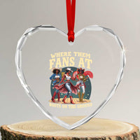 Where Them Fans At Boots On The Ground Black Cowgirl Heart Crystal Glass Ornament