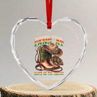 Where Them Fans At Boots On The Ground Heart Crystal Glass Ornament Black Cowgirl Western Pride