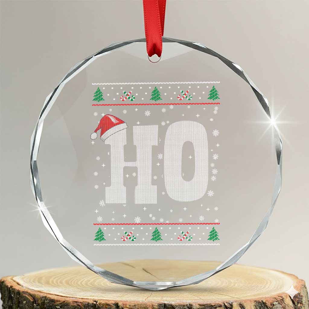 Where's My Ho At Matching Ugly Christmas Crystal Glass Ornament Ho Funny Couples - Wonder Print Shop