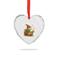 Whimsical Frog Wizard Meme Heart Crystal Glass Ornament Off to Cause A Kerfuffle - Wonder Print Shop