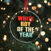 White Boy Of The Year Crystal Glass Ornament Funny Statement