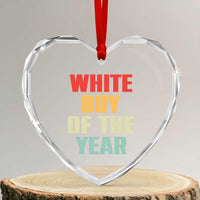 White Boy Of The Year Heart Crystal Glass Ornament Funny Statement