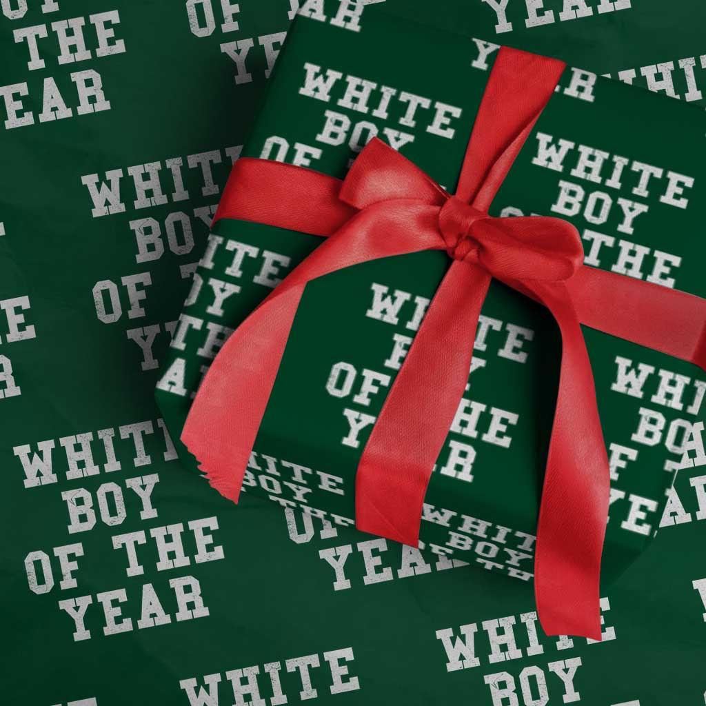 White Boy Of The Year Wrapping Paper Roll Funny Gift For Him - Wonder Print Shop