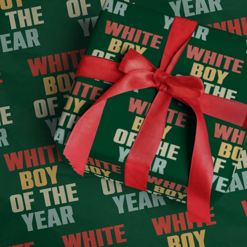 White Boy Of The Year Wrapping Paper Roll Funny Statement