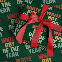 White Boy Of The Year Wrapping Paper Roll Funny Statement