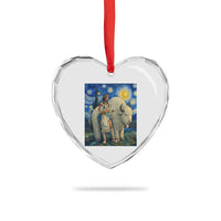 White Buffalo Woman Heart Crystal Glass Ornament North American Native Legends Starry Night Inspired Art