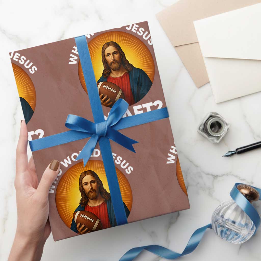Who Would Jesus Draft Wrapping Paper Roll Christian Football Lover - Wonder Print Shop