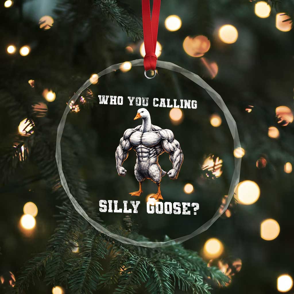 Who You Calling Silly Goose Funny Gym Meme Crystal Glass Ornament - Wonder Print Shop