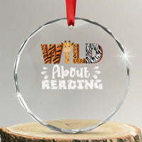 Wild About Reading Crystal Glass Ornament Cute Animal Print Reading Lover Kids Teachers