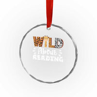 Wild About Reading Crystal Glass Ornament Cute Animal Print Reading Lover Kids Teachers