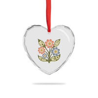 Wildflower Freedom Protest Heart Crystal Glass Ornament No Kings No Wars No Ice