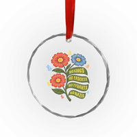 Wildflower Protest Freedom Gift Crystal Glass Ornament No Kings No Fascists No Tyrants