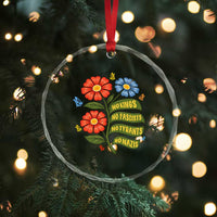 Wildflower Protest Freedom Gift Crystal Glass Ornament No Kings No Fascists No Tyrants
