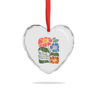 Wildflower Protest Heart Crystal Glass Ornament We The People Serve No Kings
