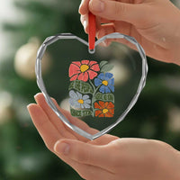 Wildflower Protest Heart Crystal Glass Ornament We The People Serve No Kings