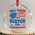 Will Trade Sister for Firecrackers Crystal Glass Ornament Funny 4th of July Patriotic Humor - Wonder Print Shop