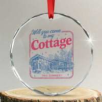 Will You Come To My Cottage This Summer Crystal Glass Ornament LGBT Romance Hockey Fan