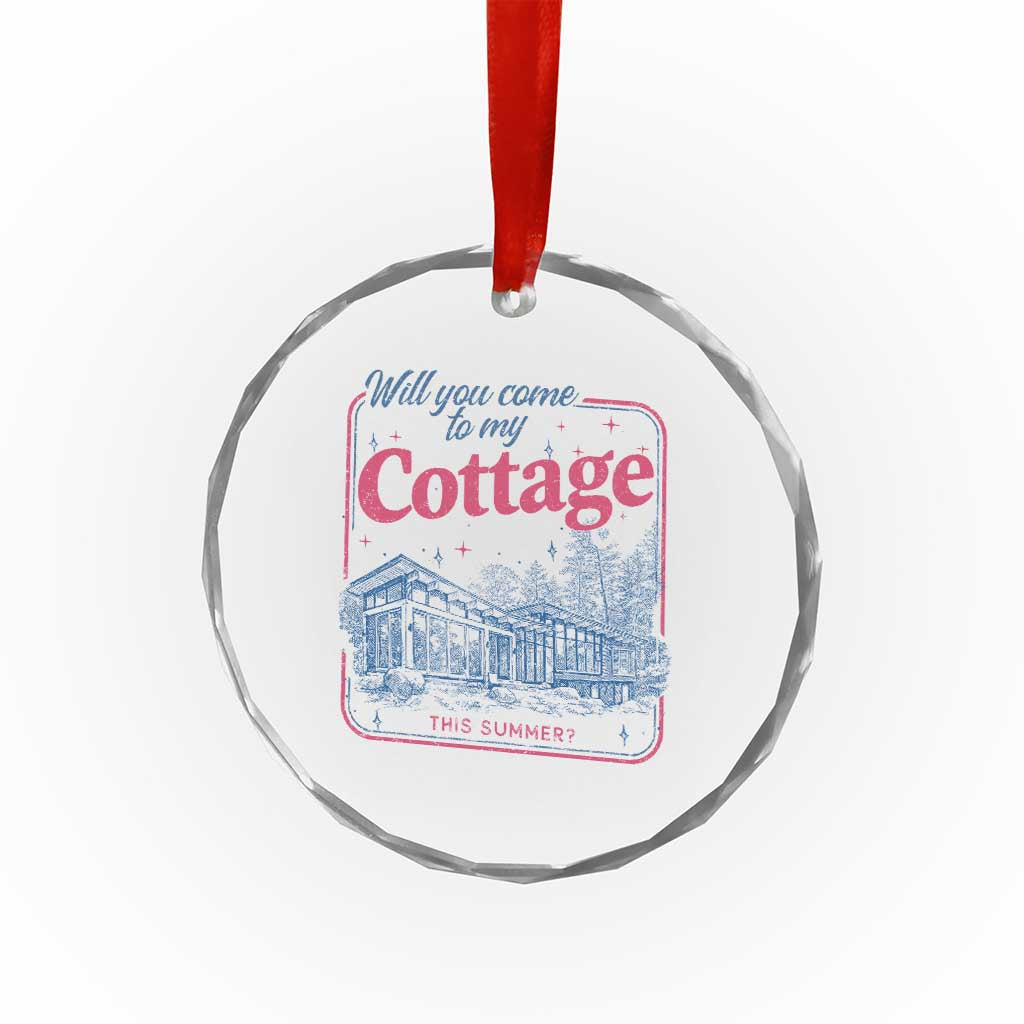 Will You Come To My Cottage This Summer Crystal Glass Ornament LGBT Romance Hockey Fan
