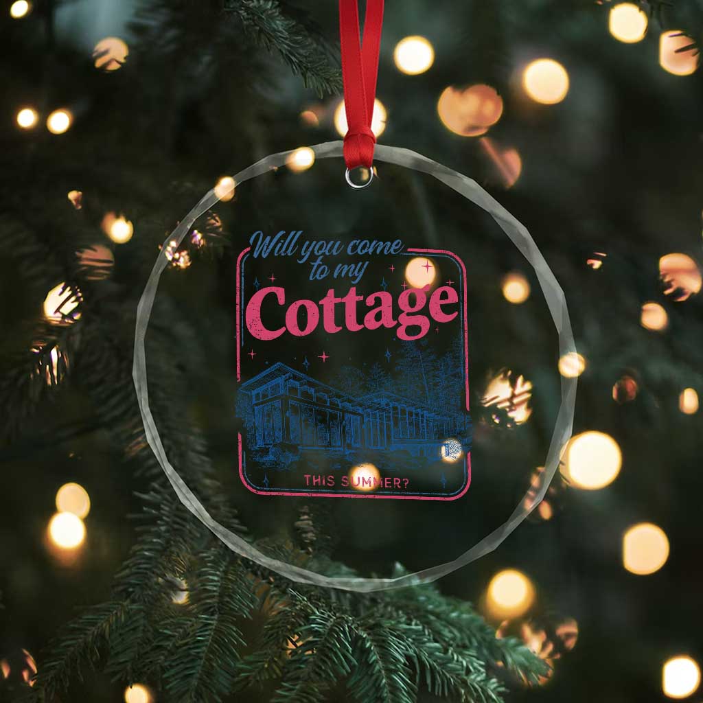 Will You Come To My Cottage This Summer Crystal Glass Ornament LGBT Romance Hockey Fan