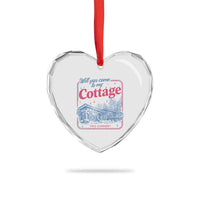 Will You Come To My Cottage This Summer Heart Crystal Glass Ornament LGBT Romance Hockey Fan