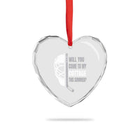 Will You Come To My Cottage This Summer Heart Crystal Glass Ornament Retro LGBT Romance Hockey Fan