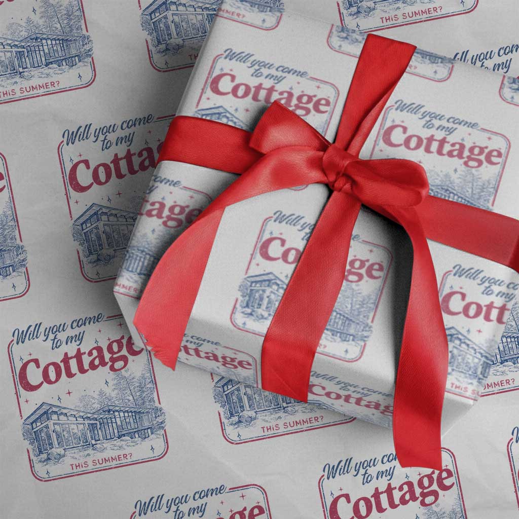 Will You Come To My Cottage This Summer Wrapping Paper Roll LGBT Romance Hockey Fan