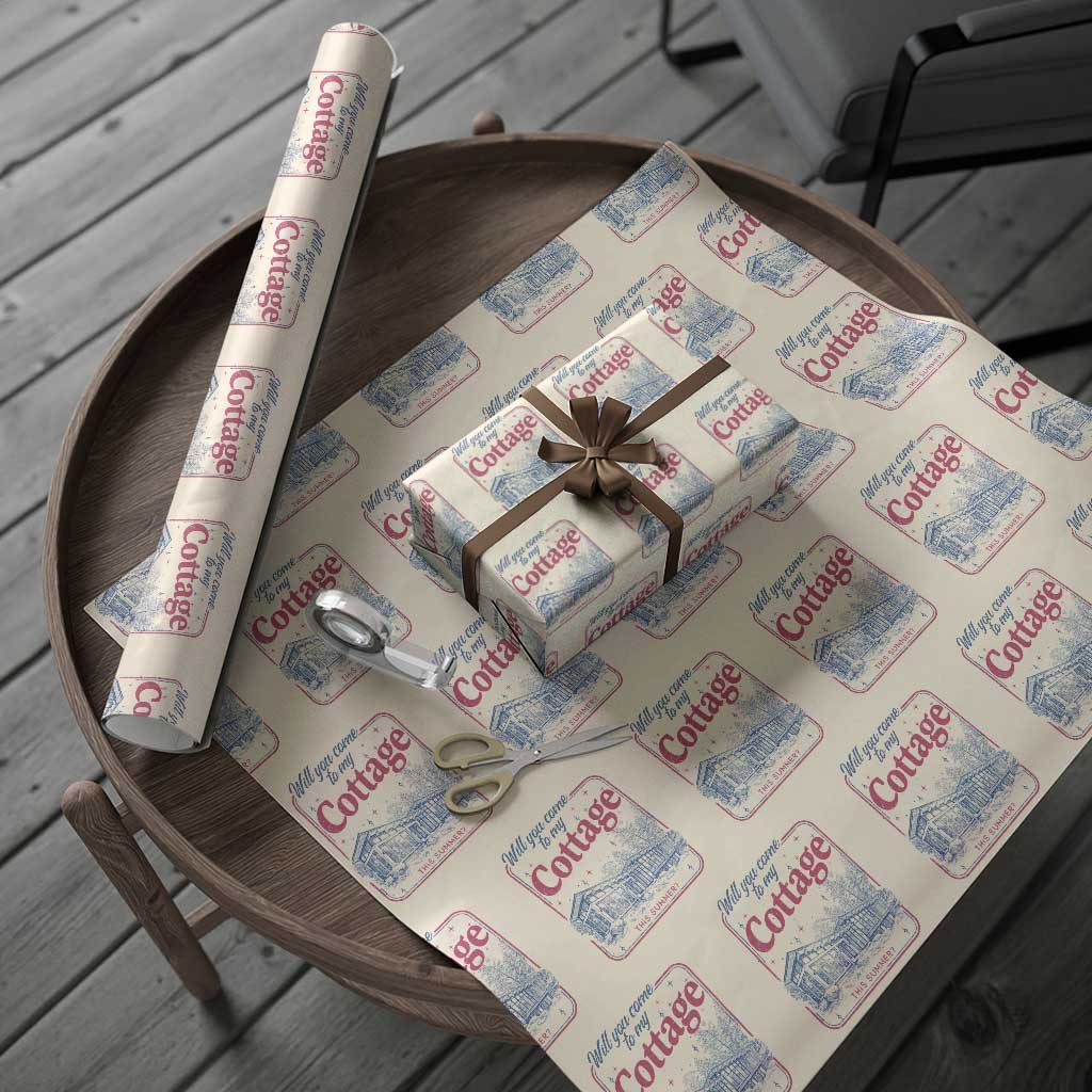 Will You Come To My Cottage This Summer Wrapping Paper Roll LGBT Romance Hockey Fan