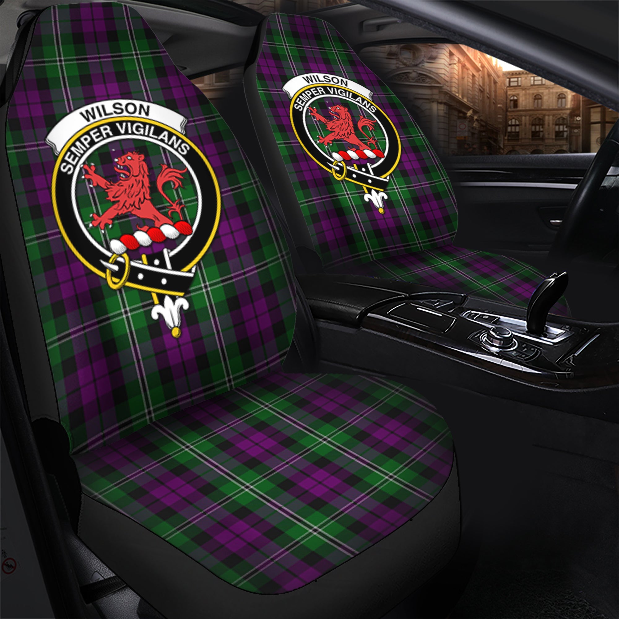 Wilson Clan Tartan Car Seat Cover, Family Crest Tartan Seat Cover TS23