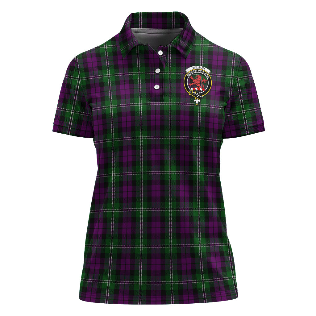 wilson-family-crest-tartan-golf-polo-for-women-tartan-womens-polo-shirts