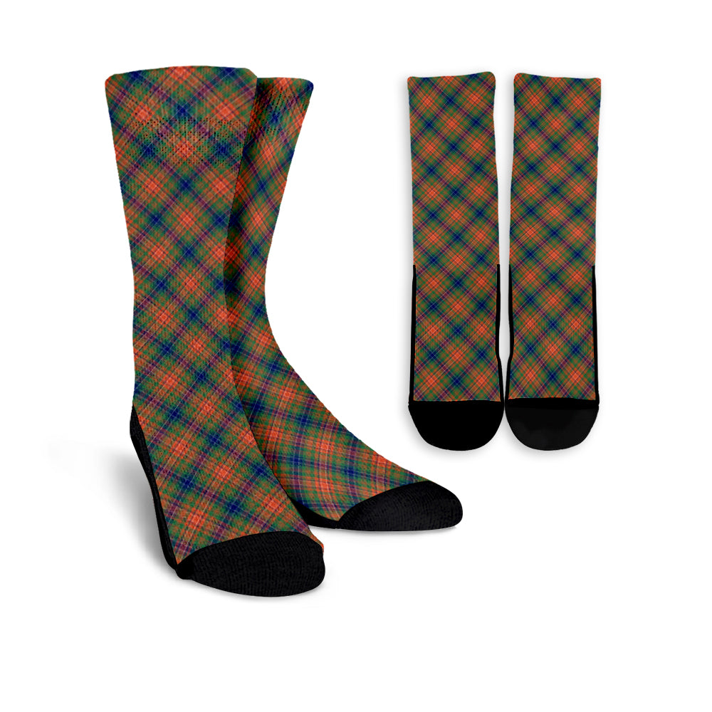 Wilson Ancient Tartan Socks, Cross Tartan Plaid Socks, Long Tartan Socks Cross Style TS23