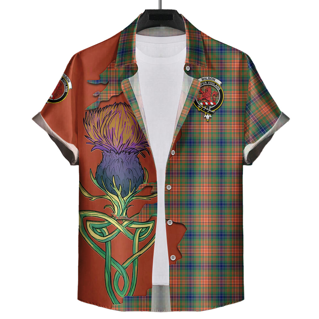 wilson-ancient-tartan-plaid-short-sleeve-button-down-shirt-tartan-crest-with-thistle-and-scotland-map-short-sleeve-button-shirt