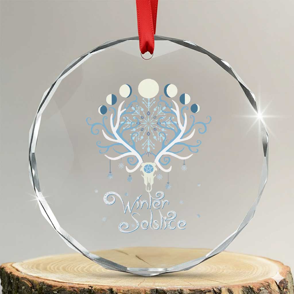 Winter Solstice Yule Pagan Xmas Reindeer Crystal Glass Ornament TS11