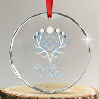 Winter Solstice Yule Pagan Xmas Reindeer Crystal Glass Ornament TS11