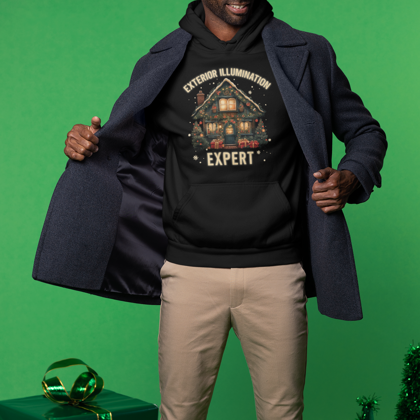 Funny Christmas Hoodie Exterior Illumination Expert Xmas Lights Home Decor - Wonder Print Shop