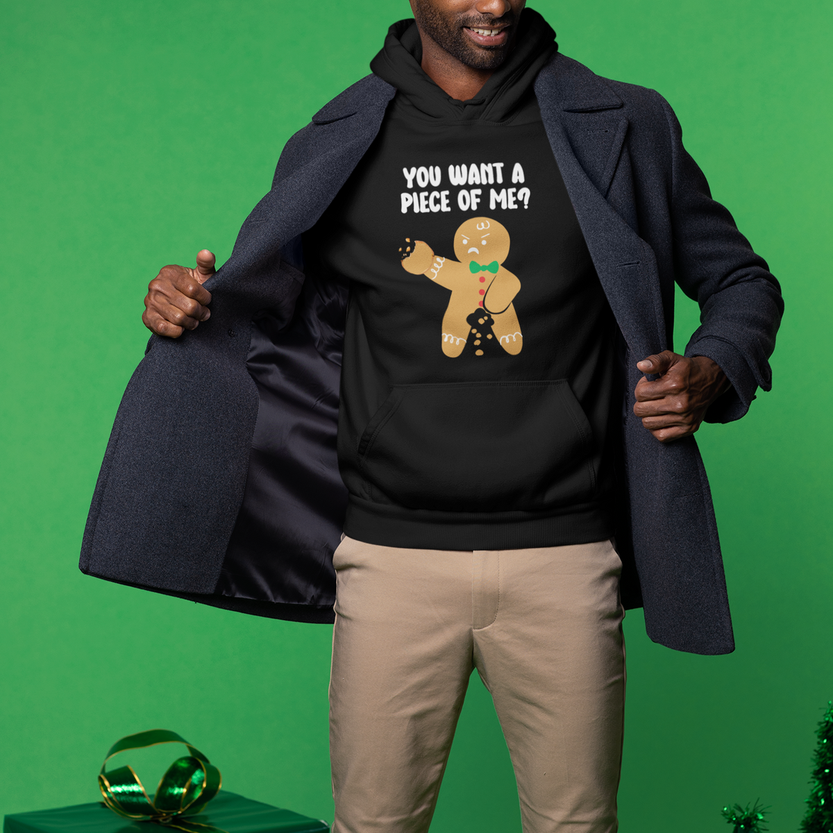 You Want A Piece Of Me Gingerbread Naughty Christmas Hoodie - Wonder Print Shop
