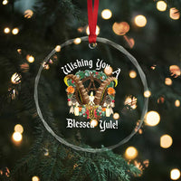 Wishing You A Blessed Yule Crystal Glass Ornament Yule Goat Pagan TS11