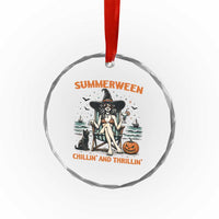 Witchy Beach Summerween Vacation Crystal Glass Ornament Chillin And Thrillin