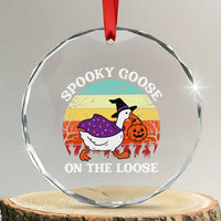 Witchy Silly Goose Crystal Glass Ornament Retro Girly Halloween Spooky Goose Lover TS10