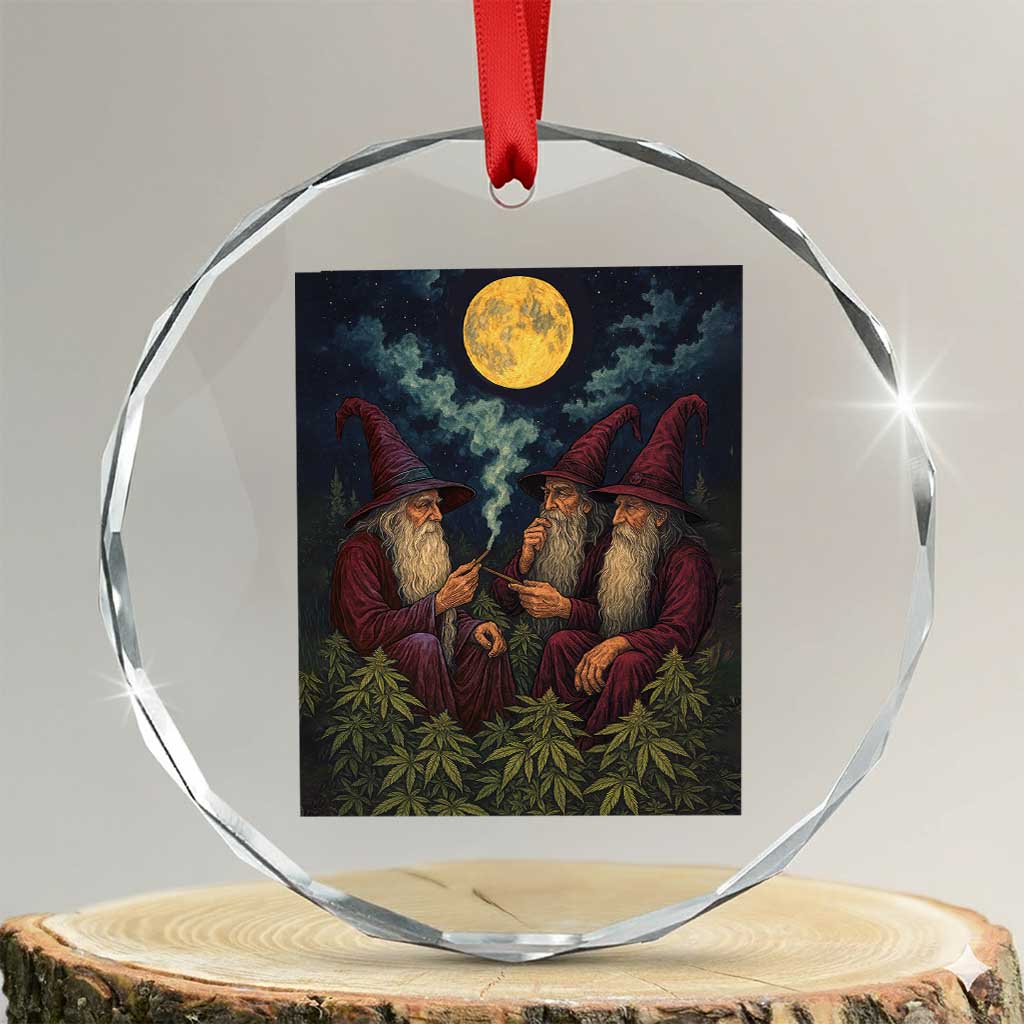 Wizard 420 Smoking Marijuana Crystal Glass Ornament Funny Stoner Weed Lover Meme