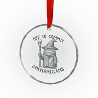 Wizard Frog Crystal Glass Ornament Funny Off to Commit Shenanigans