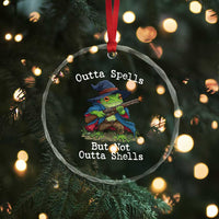 Wizard Frog Meme Crystal Glass Ornament Outta Spells But Not Outta Shells - Wonder Print Shop