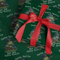 Wizard Frog Meme Wrapping Paper Roll Outta Spells But Not Outta Shells - Wonder Print Shop