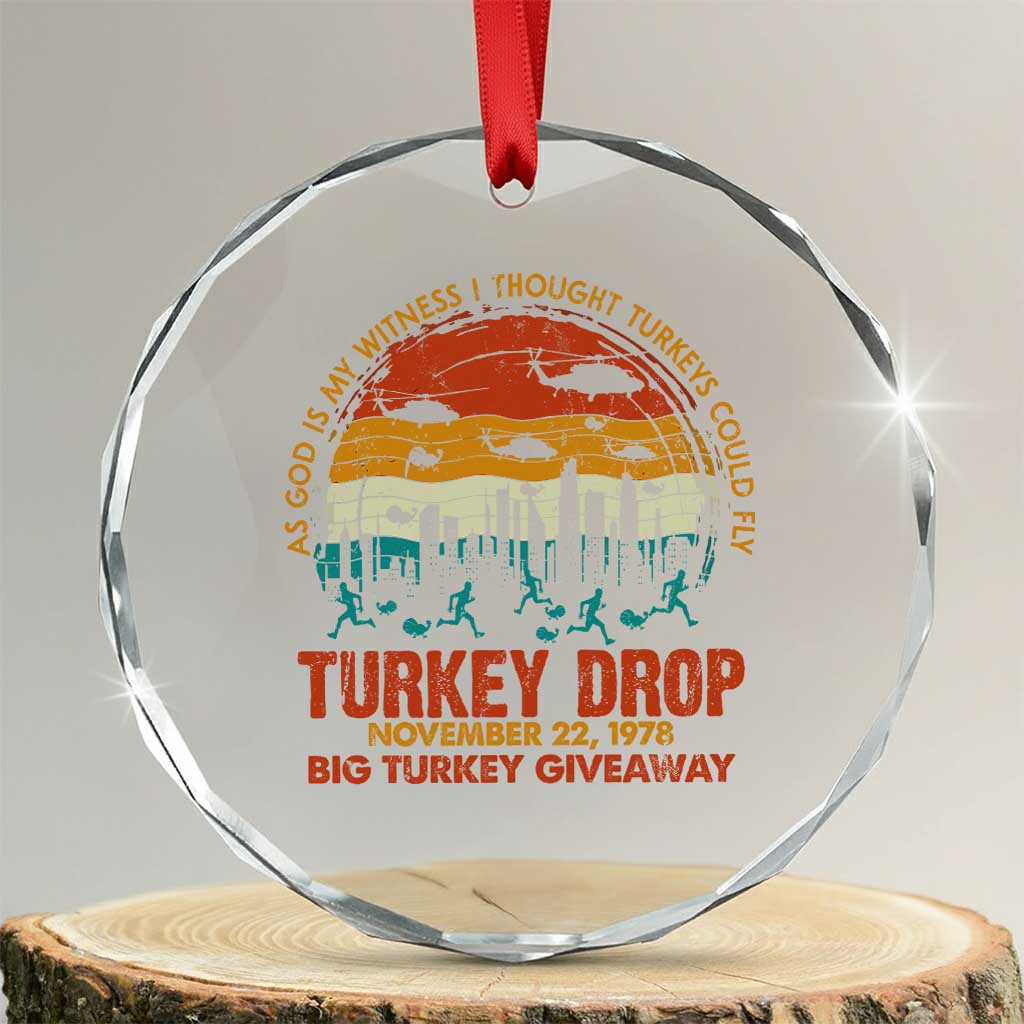 WKRP Turkey Drop Crystal Glass Ornament Funny Thanksgiving Day First Annual WKRP - Wonder Print Shop