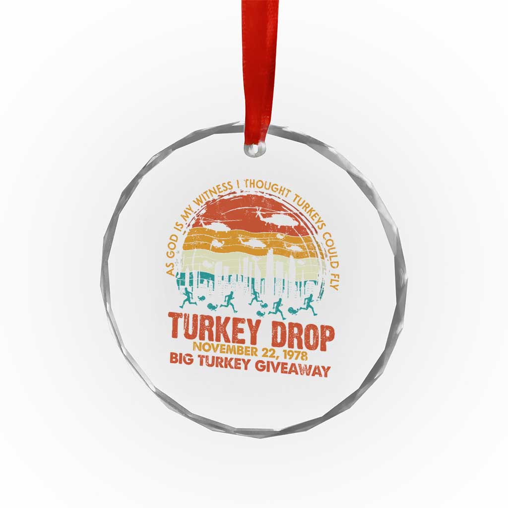 WKRP Turkey Drop Crystal Glass Ornament Funny Thanksgiving Day First Annual WKRP - Wonder Print Shop
