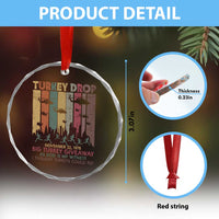 WKRP Turkey Drop Crystal Glass Ornament Retro First Annual WKRP Funny Thanksgiving Day - Wonder Print Shop