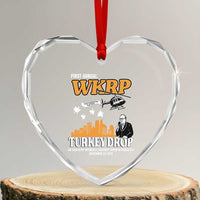 WKRP Turkey Drop with Les Nessman Heart Crystal Glass Ornament Retro Thanksgiving Humor for Classic TV Fans - Wonder Print Shop