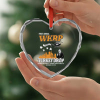 WKRP Turkey Drop with Les Nessman Heart Crystal Glass Ornament Retro Thanksgiving Humor for Classic TV Fans - Wonder Print Shop