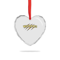 Wolverine Lover Sports Game Day Scratch Mark Heart Crystal Glass Ornament