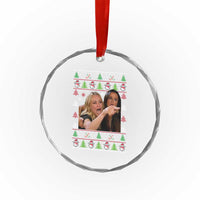 Woman Yelling At A Cat Ugly Christmas Crystal Glass Ornament Funny Meme Matching Couple Christmas Pajama - Wonder Print Shop